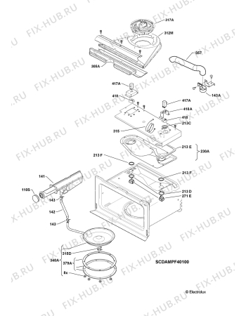 Взрыв-схема плиты (духовки) Electrolux EBCGL70ABSNR73730668 - Схема узла Steam 270