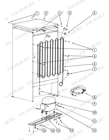 Взрыв-схема холодильника Indesit R27G (F027924) - Схема узла