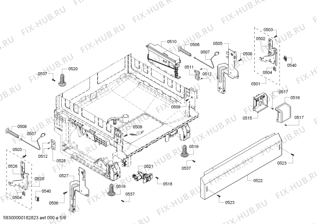 Схема №3 63013913015 Kenmore с изображением Вставка для посудомоечной машины Bosch 00651136