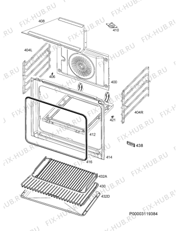 Схема №1 BE300362KW с изображением Обшивка для духового шкафа Aeg 140021771104