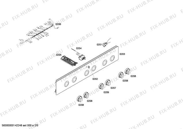 Схема №1 HM424201S с изображением Панель управления для плиты (духовки) Siemens 00673494