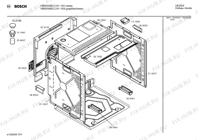 Схема №1 HBN252BCC с изображением Панель управления для духового шкафа Bosch 00297075