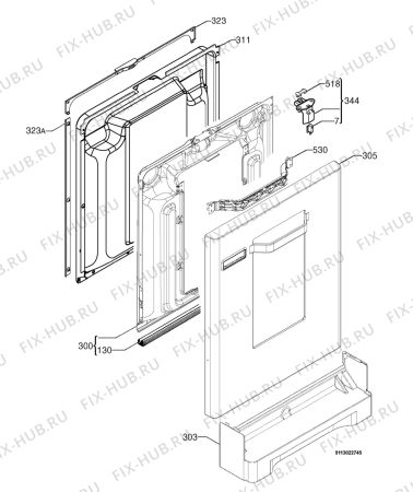 Взрыв-схема посудомоечной машины Rex Electrolux VISI - Схема узла Door 003