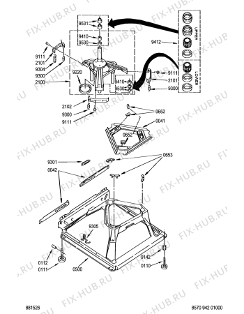Схема №4 3LBR8255EQ AWM 942 с изображением Электропроводка для стиральной машины Whirlpool 481232178113