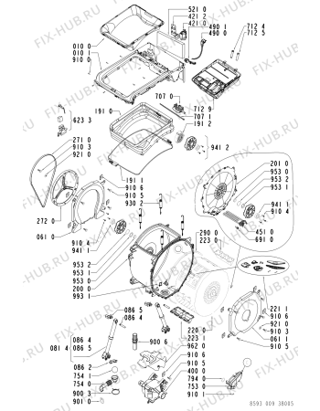 Схема №1 AWT 9080 с изображением Обшивка для стиральной машины Whirlpool 481245214604