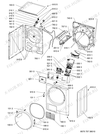 Схема №1 AZB 8570 с изображением Тэн для стиралки Whirlpool 480112101546