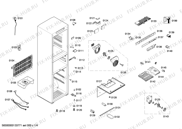 Схема №1 KK28F89TI с изображением Крышка для холодильника Siemens 00616976