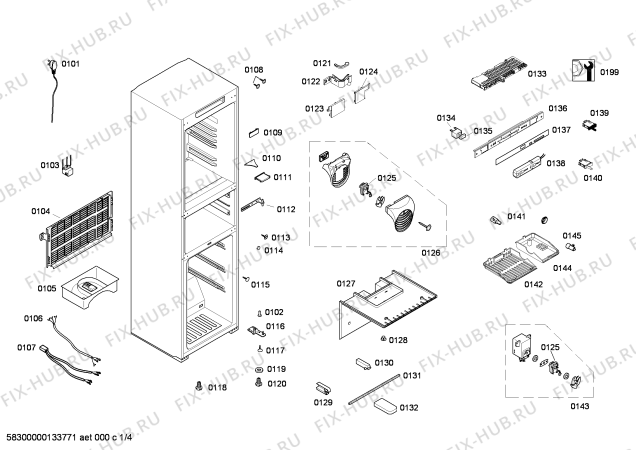 Схема №1 KK28F89TI с изображением Кабель для холодильника Siemens 00612974