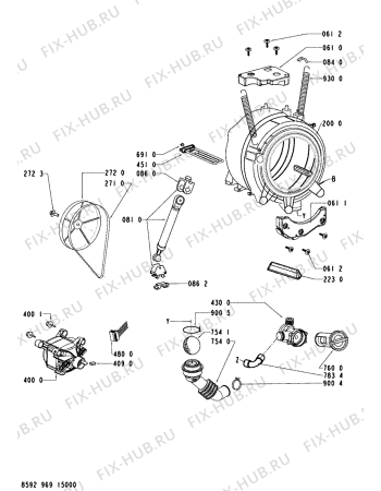 Схема №2 AWOD67273 (F091500) с изображением Инструкция по обслуживанию для стиральной машины Indesit C00368397