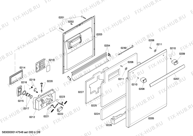 Схема №1 DWHD630IFP с изображением Ручка для посудомойки Bosch 00619104