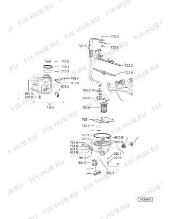 Схема №2 W 64/2 WH с изображением Блок управления для посудомоечной машины Whirlpool 481072902111