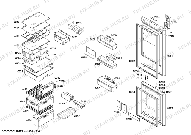 Схема №2 KGH36S20GB с изображением Декоративная панель для холодильника Bosch 00670427
