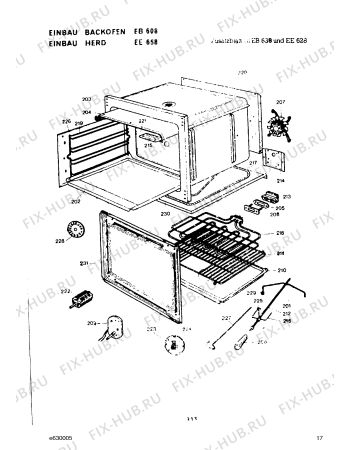 Взрыв-схема плиты (духовки) Gaggenau EE624104 - Схема узла 17