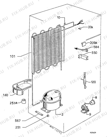 Взрыв-схема холодильника Zanussi ZFCB14/4 - Схема узла Cooling system 017