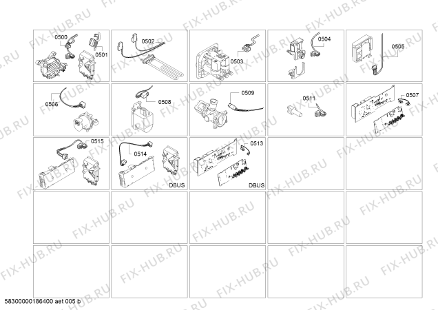 Взрыв-схема стиральной машины Siemens WM14P418DN iQ500 varioPerfect - BLDC - Схема узла 05