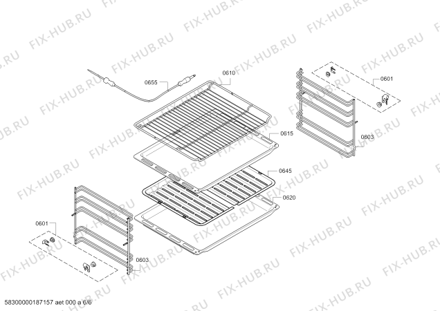 Взрыв-схема плиты (духовки) Bosch HBG331250 Bosch - Схема узла 06