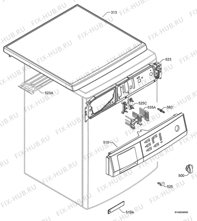 Взрыв-схема стиральной машины Aeg Electrolux L52608 - Схема узла Command panel 037