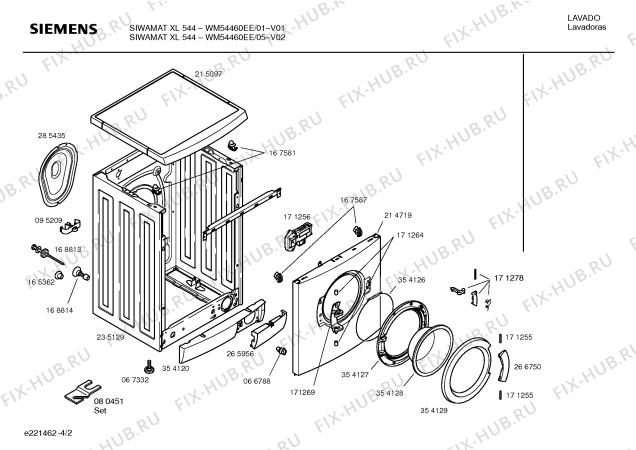 Схема №3 WM54460EE SIWAMAT XL544 с изображением Инструкция по установке и эксплуатации для стиральной машины Siemens 00526451