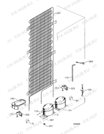 Взрыв-схема холодильника Aeg SC91845-4I - Схема узла Cooling system 017
