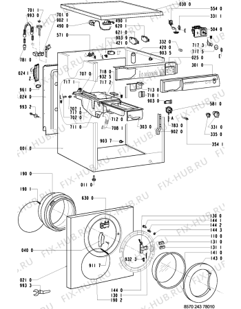 Схема №1 AWM 243/3 с изображением Декоративная панель для стиралки Whirlpool 481245310191