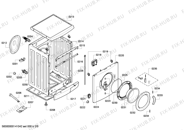 Схема №2 WAE28442 Bosch Maxx 7 с изображением Панель управления для стиральной машины Bosch 00672023
