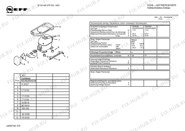 Взрыв-схема холодильника Neff K1514X1FF KI111SC - Схема узла 03