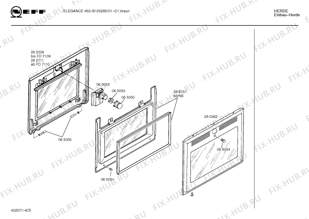 Схема №2 B1252B1 ELEGANCE 452 с изображением Панель для электропечи Bosch 00282042