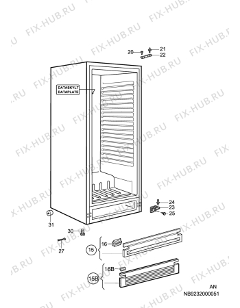 Взрыв-схема холодильника Zanussi ZC345P-1 - Схема узла C10 Cabinet