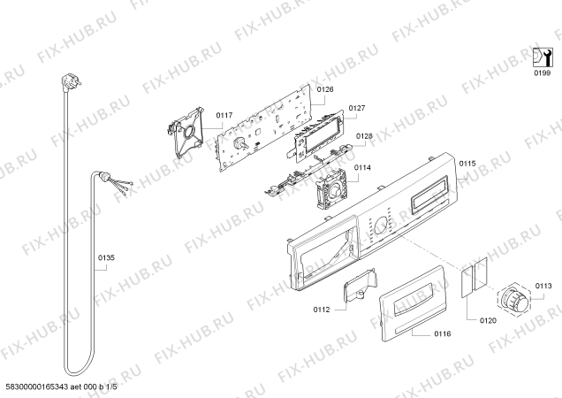 Схема №1 WM14Y5OL iQ800 с изображением Панель управления для стиральной машины Siemens 00742480