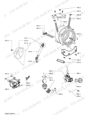 Схема №1 AWOD 065 с изображением Обшивка для стиралки Whirlpool 481010489297