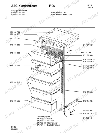 Взрыв-схема холодильника Aeg ARC2732-1 GS GB - Схема узла Housing 001