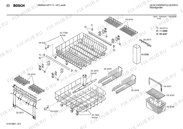 Схема №1 SMS6412FF с изображением Панель для посудомоечной машины Bosch 00288033