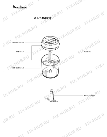 Взрыв-схема блендера (миксера) Moulinex AT7146B(1) - Схема узла FP001347.9P2
