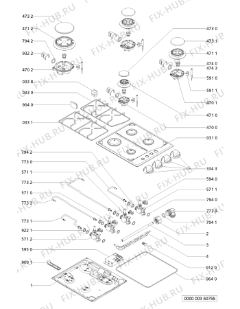 Схема №1 AKM 514/IX с изображением Другое для плиты (духовки) Whirlpool 481936058672