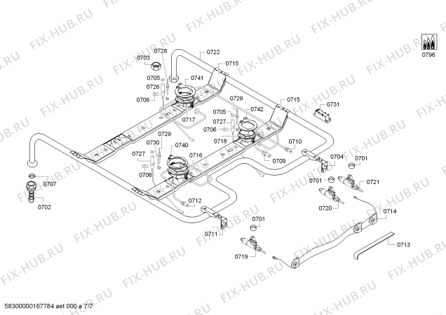 Схема №2 FRS4111ESL с изображением Панель управления для духового шкафа Bosch 00743705