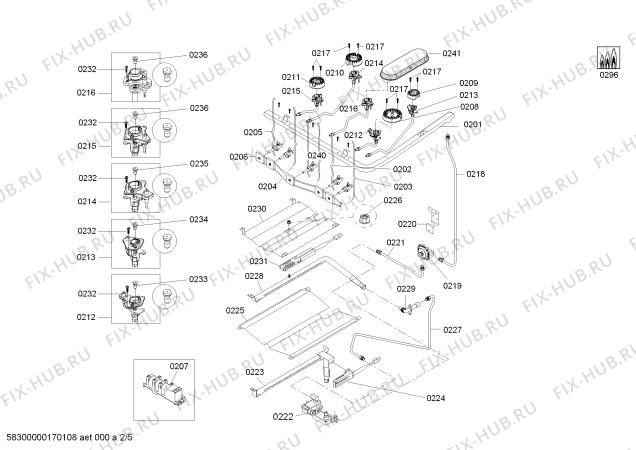 Схема №1 HGS3053UC с изображением Шарнир для плиты (духовки) Bosch 00649628