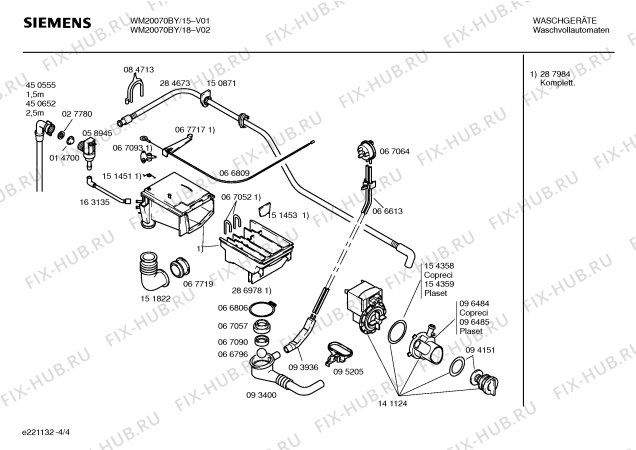 Схема №1 WM21070BY с изображением Инструкция по эксплуатации для стиралки Siemens 00517866
