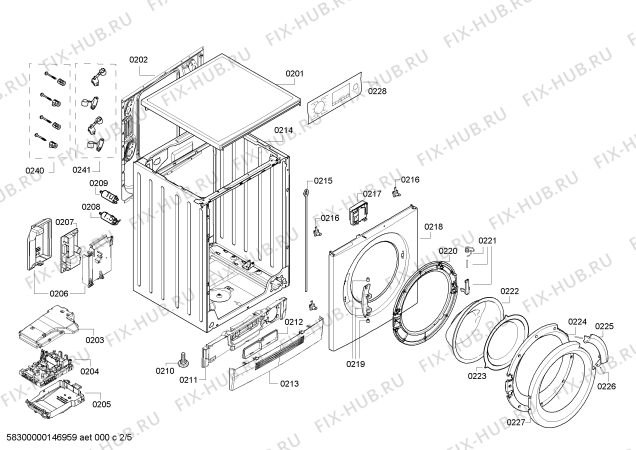 Схема №1 WVH2846XEE с изображением Корпус для стиралки Siemens 00710075