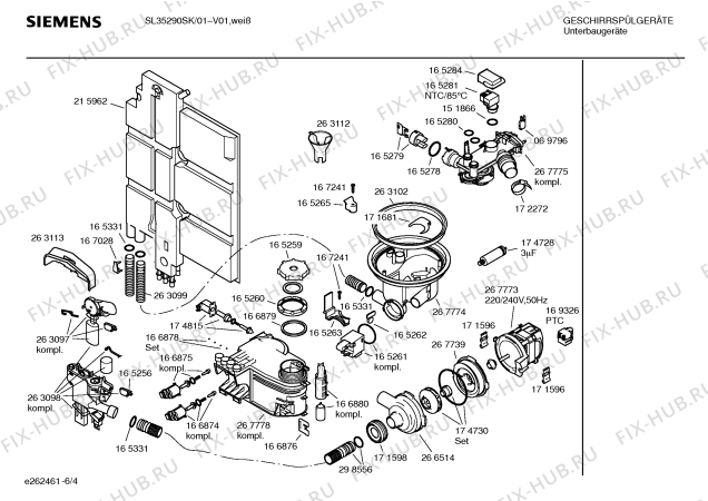 Взрыв-схема посудомоечной машины Siemens SL35290SK - Схема узла 04