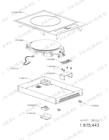 Схема №1 KHYD138510 (F096196) с изображением Затычка для плиты (духовки) Indesit C00417910
