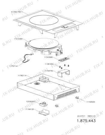 Схема №1 KHYD138510 (F096196) с изображением Модуль (плата управления) для плиты (духовки) Indesit C00417909