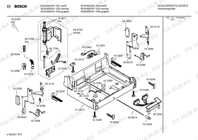 Взрыв-схема посудомоечной машины Bosch SGI4306 - Схема узла 05