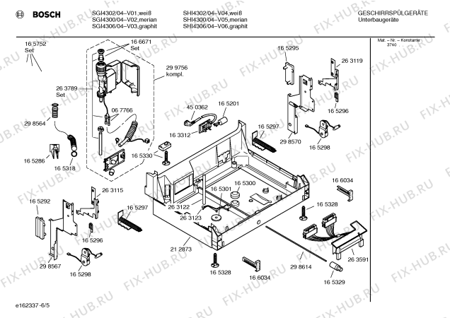 Взрыв-схема посудомоечной машины Bosch SHI4306 - Схема узла 05