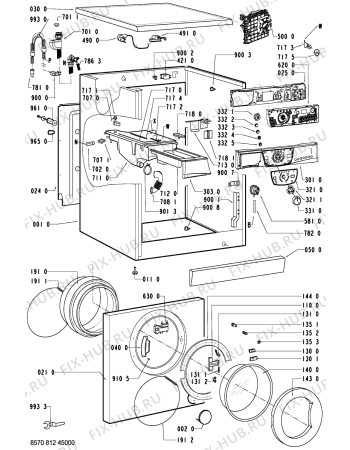 Схема №1 AWM 8120 с изображением Обшивка для стиралки Whirlpool 481245210911