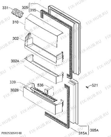Взрыв-схема холодильника Electrolux ZRB934NX2 - Схема узла Door 003