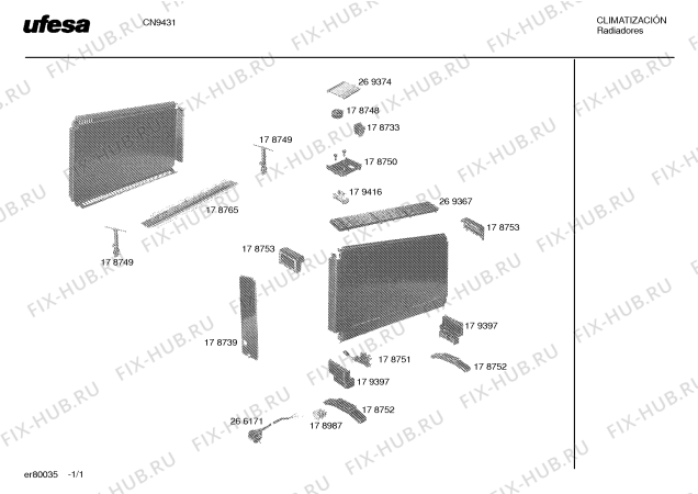 Схема №1 CN9431 с изображением Вентиляционная решетка для ветродува Bosch 00269367