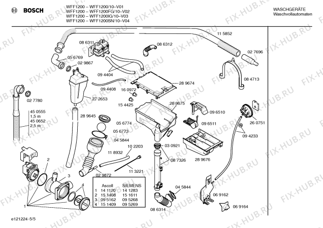Схема №1 WFF1200NL WFF1200 с изображением Панель управления для стиральной машины Bosch 00296707