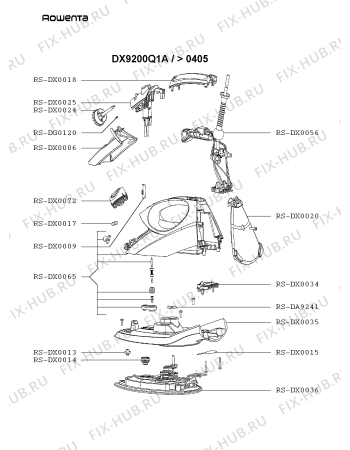 Схема №1 DX9200Q1A с изображением Рукоятка для утюга (парогенератора) Rowenta RS-DX0065