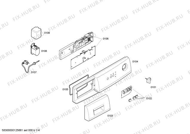 Схема №1 WLF15068TI с изображением Модуль управления для стиральной машины Bosch 00669478