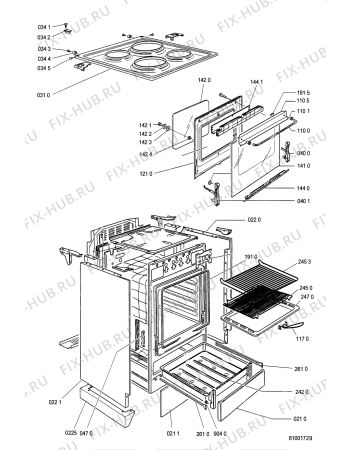 Схема №1 ACM 339 WH с изображением Рукоятка для плиты (духовки) Whirlpool 481246268029